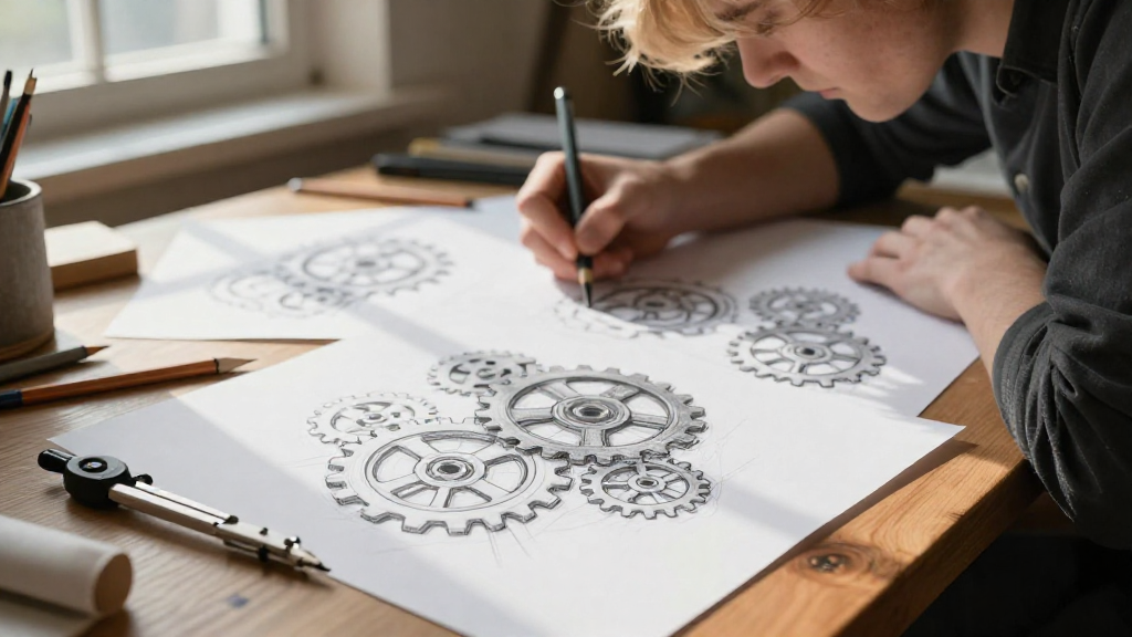 How to Draw Gears by Hand